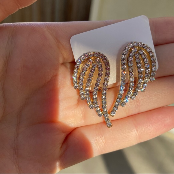 💕 Last one Rhinestones Wings Earrings Bird Angel - Picture 6 of 9